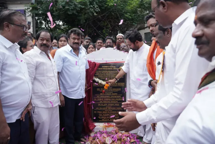 Kishan Reddy lays CC road foundation in Sanath Nagar