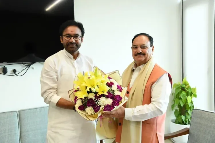 Kishan Reddy Meets Nadda, Reviews AIIMS Bibinagar Progress