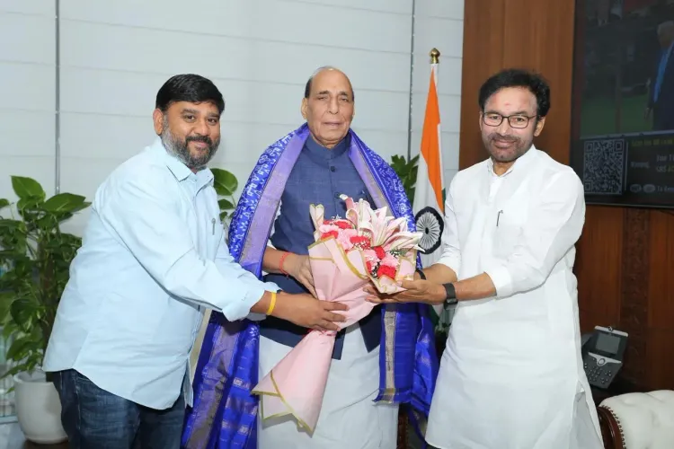 Kishan Reddy Meets Rajnath Singh on Adilabad Airport