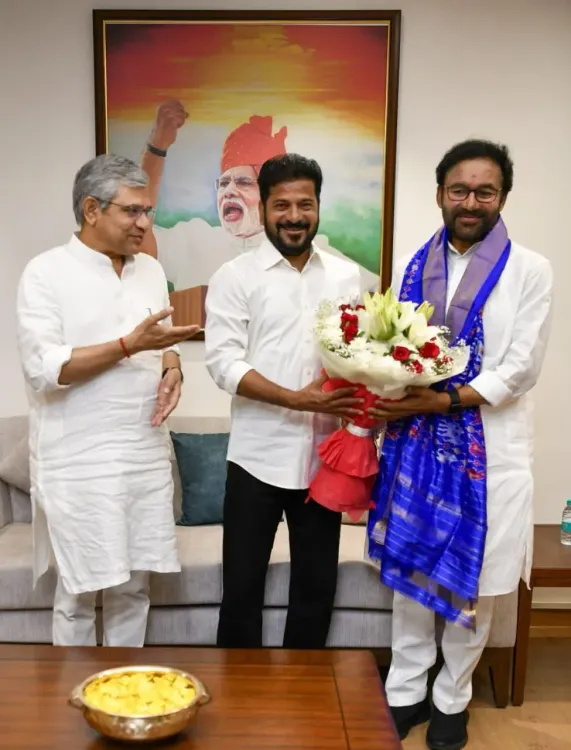 Kishan Reddy meets Vaishnaw, CM Revanth on Hyderabad Metro