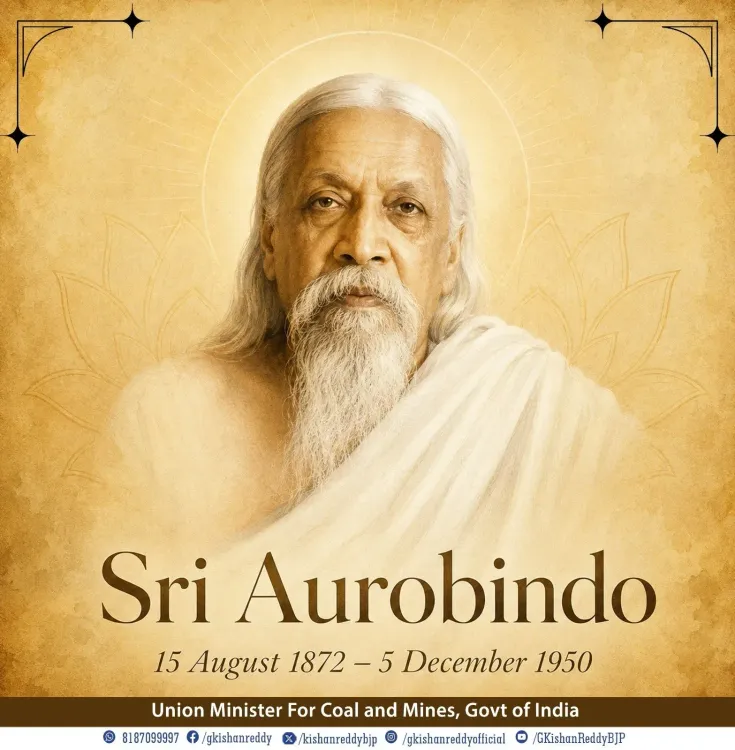 Kishan Reddy pays tribute to Sri Aurobindo on birth anniversary