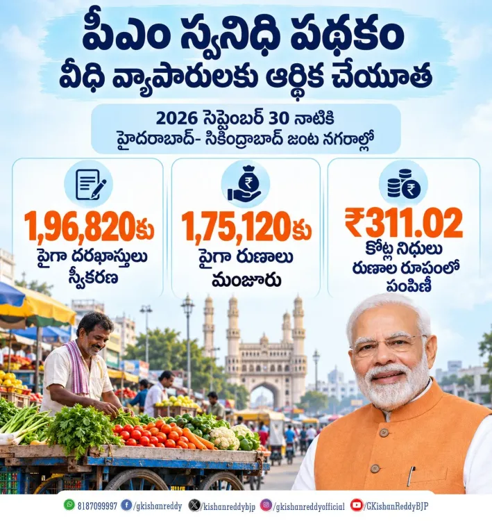 Kishan Reddy: PM SVANidhi lights up Hyderabad street vendors
