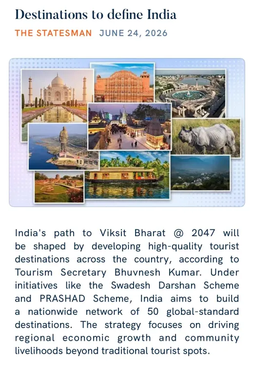 Kishan Reddy shares article on tourism as India's identity