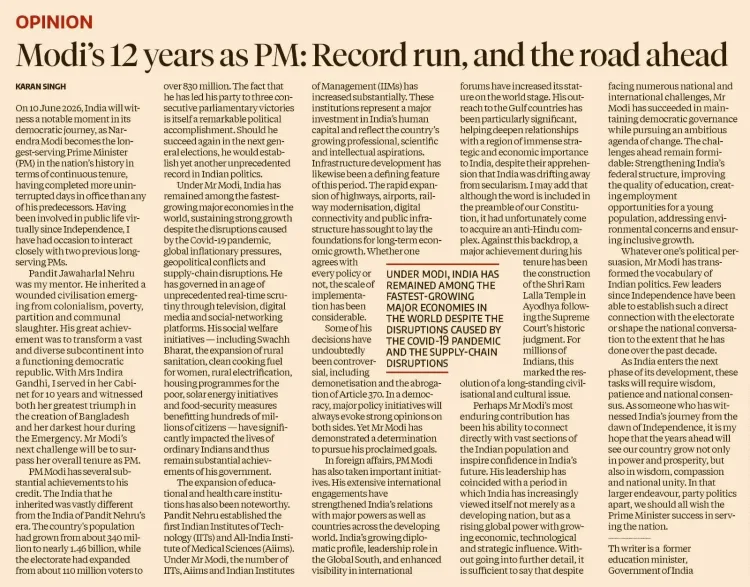 Kishan Reddy shares Karan Singh's tribute to PM Modi's 12-year tenure