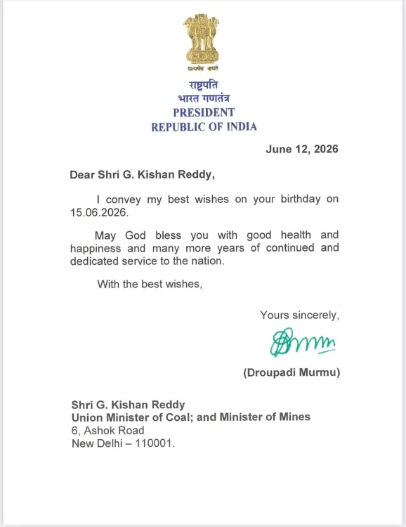 Kishan Reddy Thanks President Murmu for Birthday Wishes