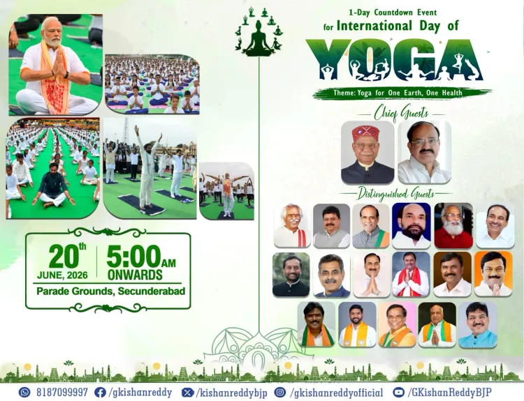 Kishan Reddy to Host 24-Hour Yoga Countdown in Secunderabad