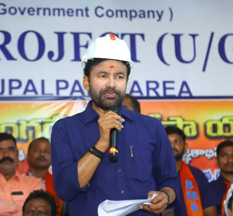 Kishan Reddy Visits KTK-8 Mine, Slams BRS-Congress Over Singareni Workers