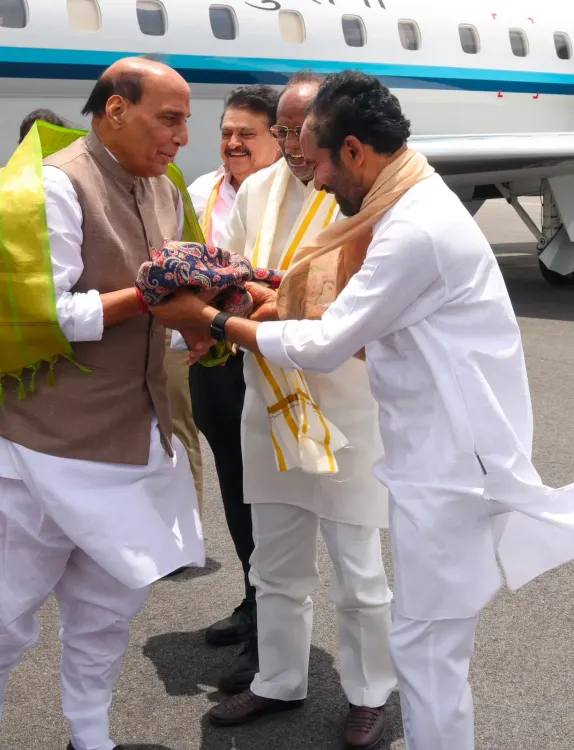 Kishan Reddy Welcomes Rajnath Singh to Hyderabad for NDA's 12-Year Event