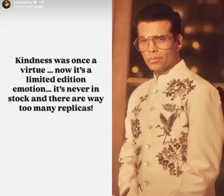 Karan Johar Declares Kindness a Rare Emotion