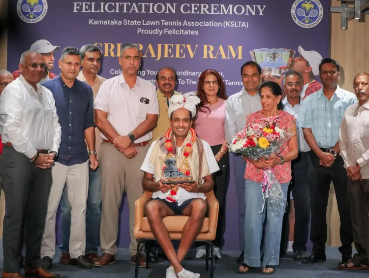 KSLTA felicitates Rajeev Ram in Bengaluru after 22-year tennis career