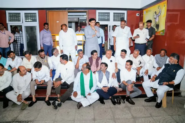 Shivakumar stages dharna at CEO office, demands FIR over voter deletion plot