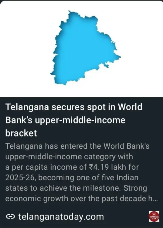 KTR Credits KCR for Telangana's World Bank Income Rise