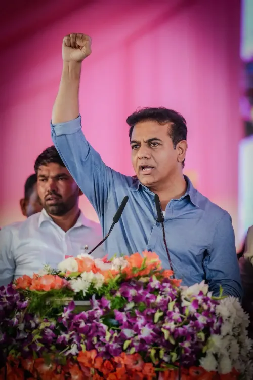 KTR Rallies Telangana Youth Against Congress at Saroornagar
