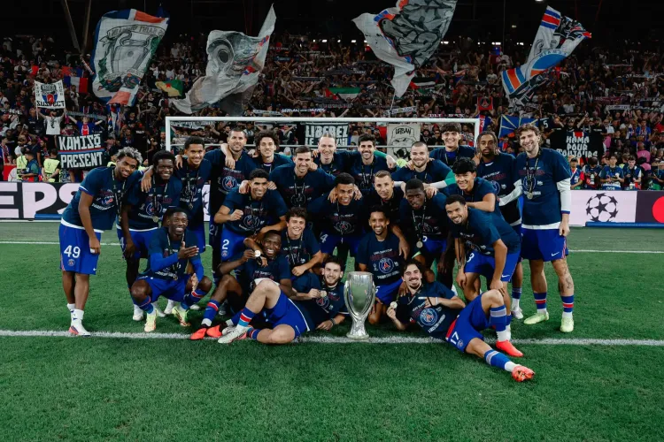 Kvaratskhelia, Doue fire PSG to 2-1 Super Cup win over Aston Villa