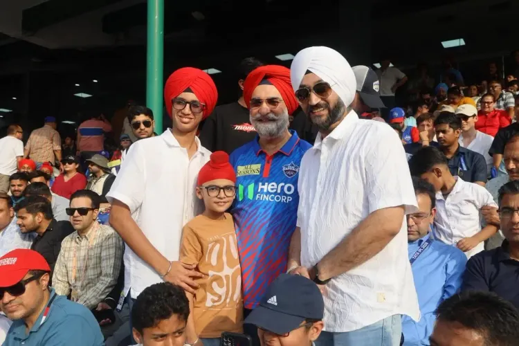 Delhi L-G TS Sandhu Cheers DC in Stands at Arun Jaitley Stadium