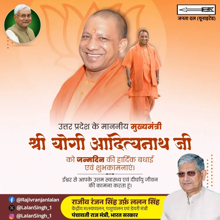 Lalan Singh Wishes CM Yogi Adityanath on Birthday