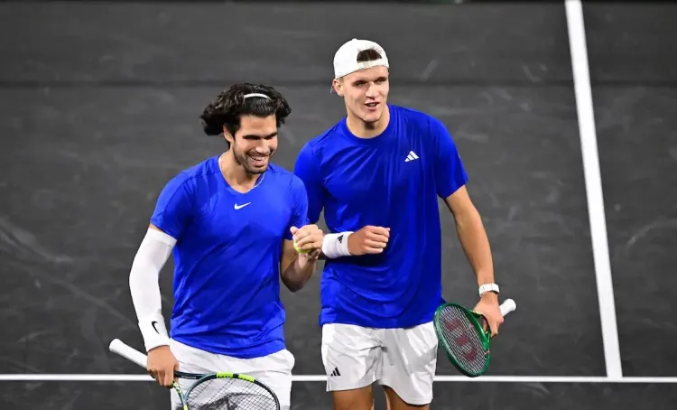 Laver Cup: Alcaraz saves 2 match points to beat Fritz, Team Europe lead 7-5