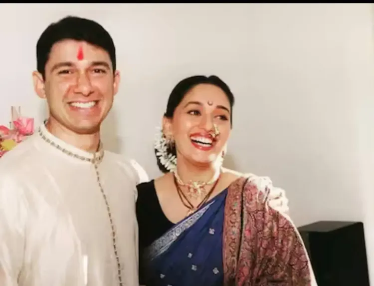 Madhuri Dixit wore grandmother's blue Nauvari saree at her 1999 wedding