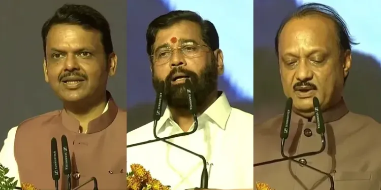 Maharashtra: Devendra Fadnavis Sworn in as CM; Eknath Shinde & Ajit Pawar as Deputy CMs with PM Modi in Attendance