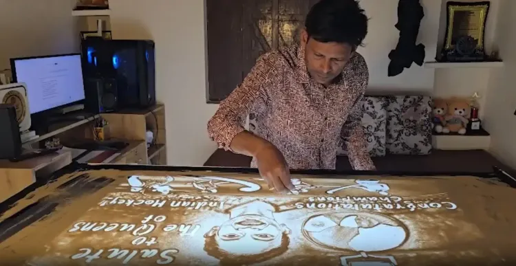 एशियन गेम्स 2026 गोल्ड पर पुरी के सैंड आर्टिस्ट मानस साहू ने 44 मिनट में रचा अनूठा जश्न