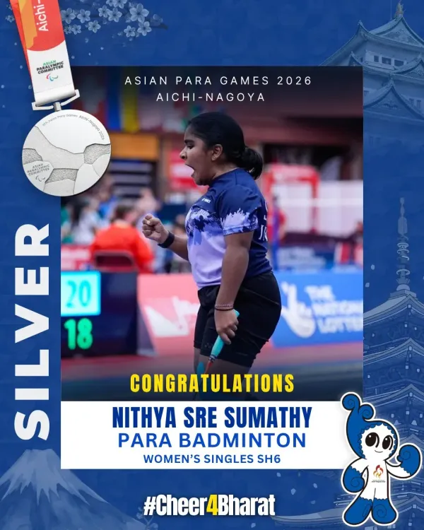 Mandaviya hails Nithya Sre's Silver at Asian Para Games 2026