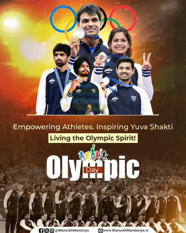 Mandaviya Hails Olympic Day, India's Sports Revolution