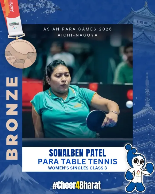 Mandaviya hails Sonalben Patel's bronze at Asian Para Games 2026