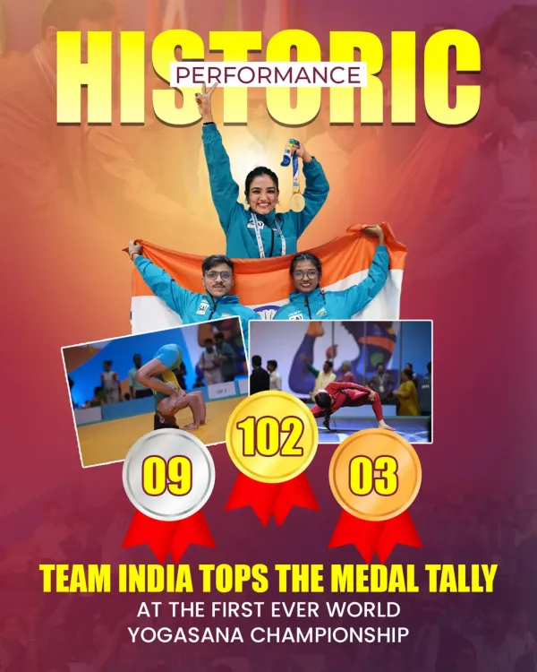 Mandaviya Hails Team India's Win at Inaugural World Yogasana Championship