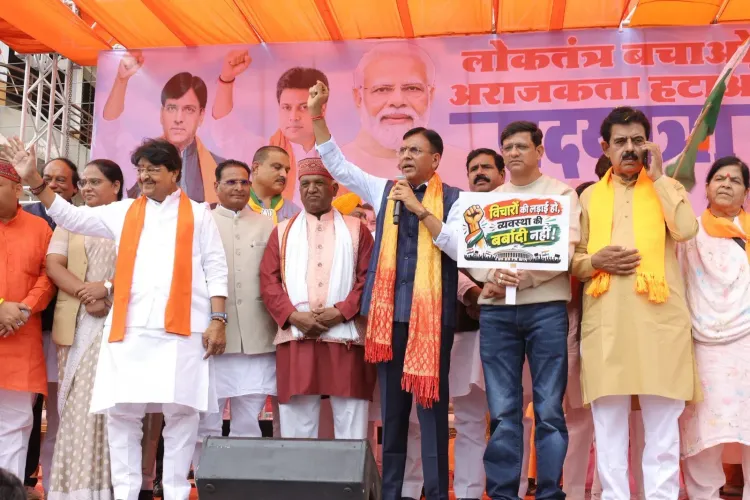 Mandaviya joins BJP's 'Save Democracy' march in MP