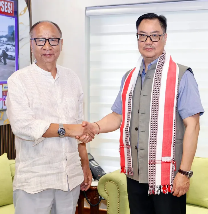 Manipur CM Khemchand Singh meets Kiren Rijiju, Amit Shah in New Delhi
