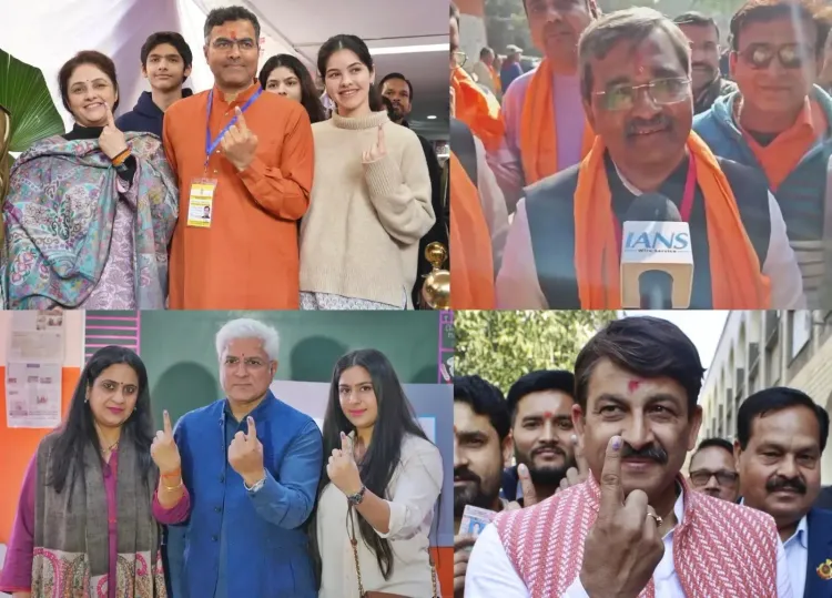 BJP Leaders, Including Manoj Tiwari, Cast Votes and Encourage Delhi Residents to Participate
