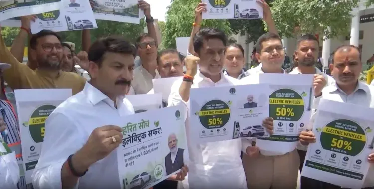 Manoj Tiwari rides Delhi Metro, NDMC offers 50% EV parking rebate at CP