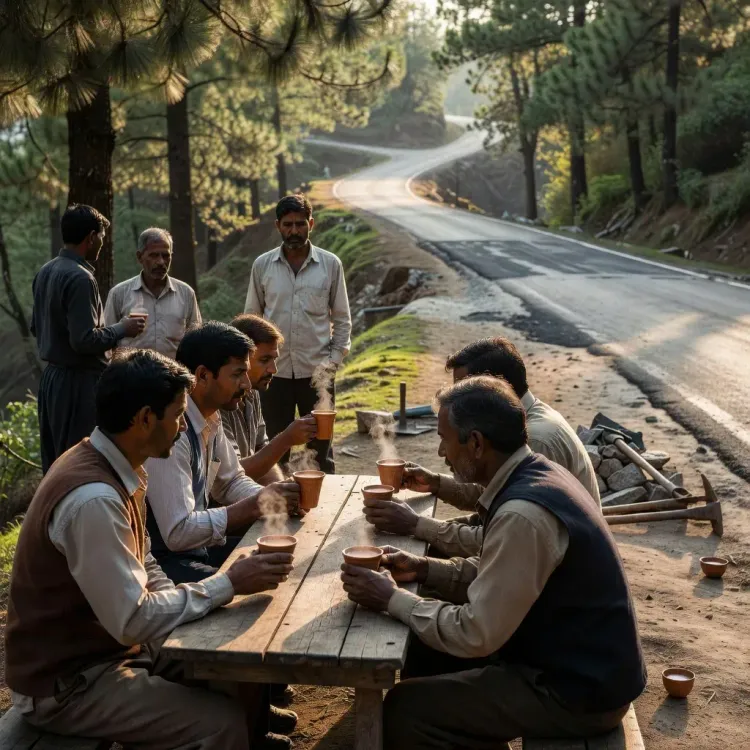 CM Dhami holds chai-pe-charcha, inspects pothole-free road drive