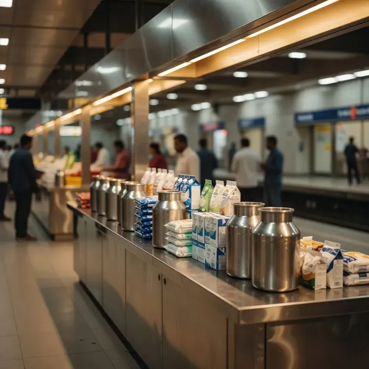 CM Fadnavis Opens Warana Dairy Stall at Mumbai Metro Station