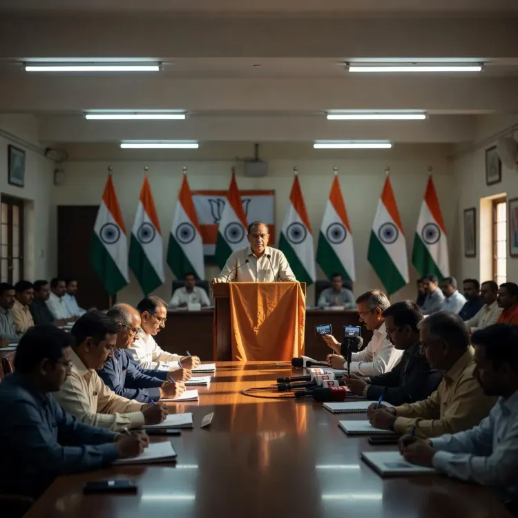 CM Vishnu Deo Sai holds press meet at BJP office in Raipur