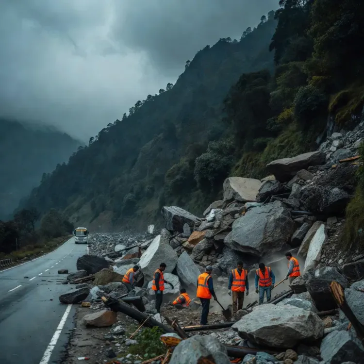 Dr. Jitendra Singh Monitors Rockfall on NH-244, One Dead