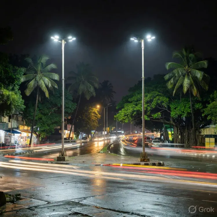 Tharoor Inaugurates High-Mast Lights in Thiruvananthapuram