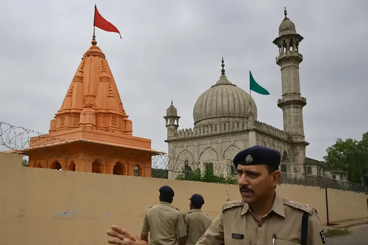 How is the MP temple-mosque dispute being managed for peace?