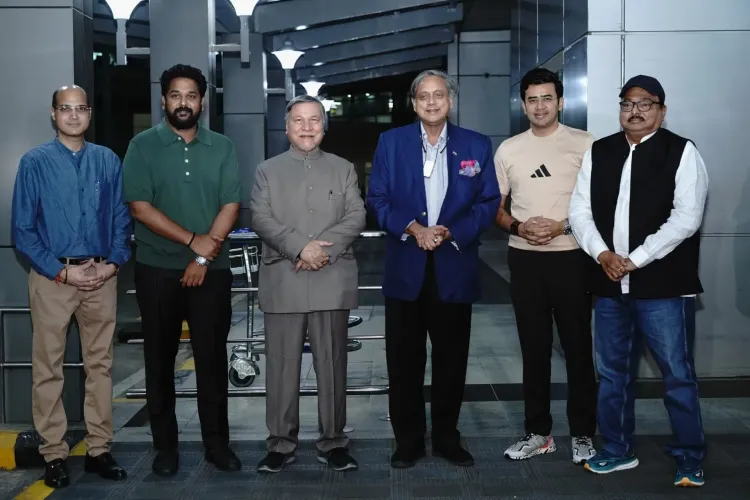 Is the MPs team led by Tharoor starting a "peace mission" with an anti-terrorism message?