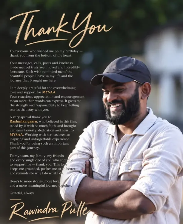 Mysaa director Rawindra Pulle praises Rashmika Mandanna on birthday