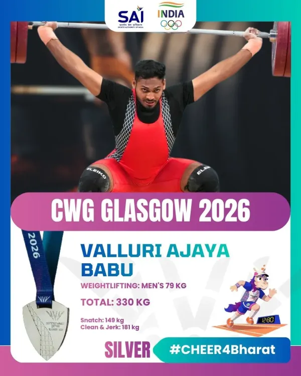 Nadda congratulates Valluri Ajaya Babu on CWG 2026 silver