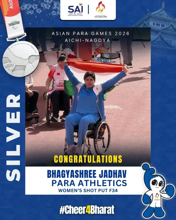 Nadda hails Bhagyashree Jadhav's Silver in Shot Put F34
