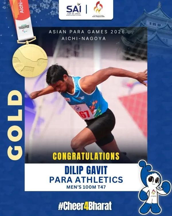 Nadda hails Gavit's gold, Morssinganakath's silver at Asian Para Games