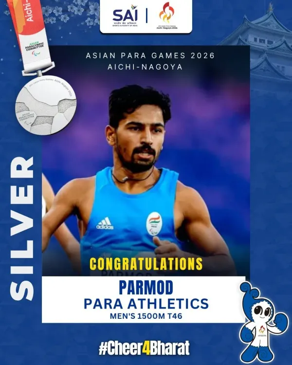 Nadda Hails Parmod's Silver, Games Record at Asian Para Games 2026
