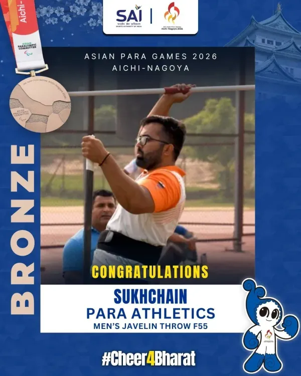 Nadda hails Sukhchain's Bronze in Javelin at Asian Para Games