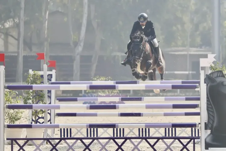 National Equestrian Championship: Elite Riders Compete in Showjumping in Meerut