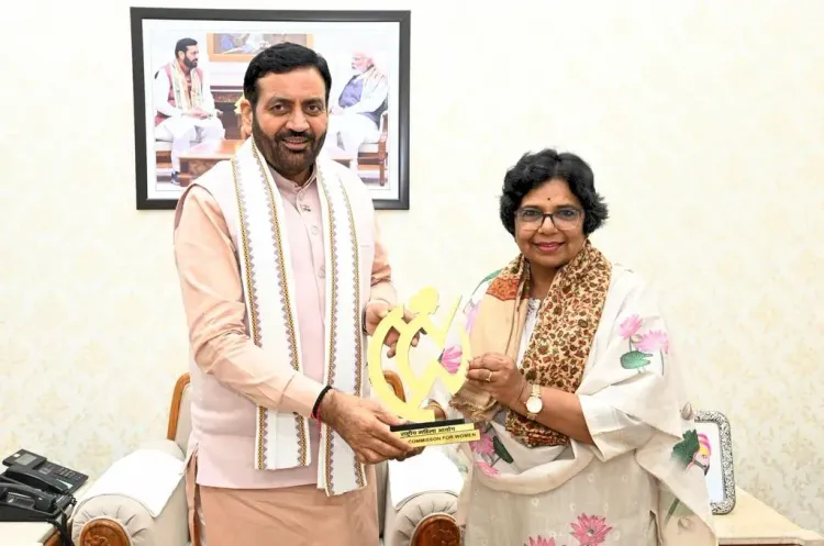 NCW Chief Rahatkar Calls on CM Nayab Saini in Chandigarh