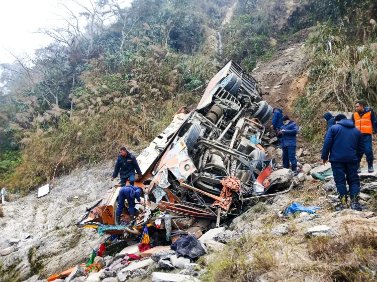 Nepal bus plunge kills 8, injures 16 on B P Highway in Kavrepalanchok