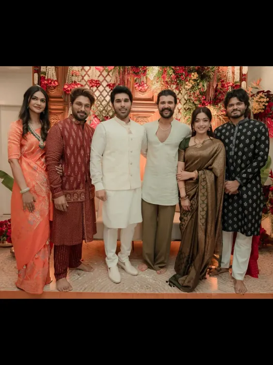Celebrating Love: Vijay Deverakonda and Rashmika Mandanna Join Allu Sirish’s Pelli Koduku Ceremony