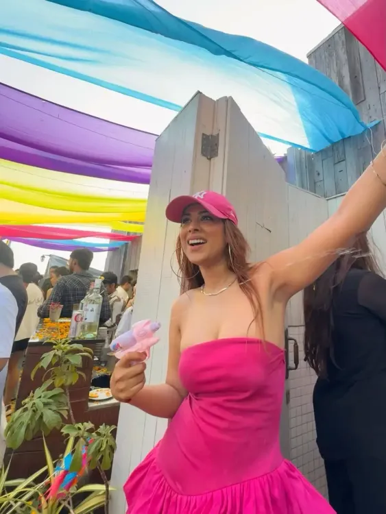 Nia Sharma Challenges 'Bazooka Pichkaris' with a Mini Water Gun at Holi
